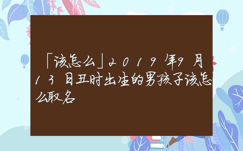 「该怎么」2019年9月13日丑时出生的男孩子该怎么取名
