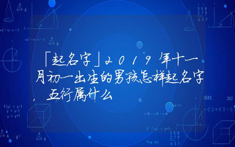 「起名字」2019年十一月初一出生的男孩怎样起名字，五行属什么