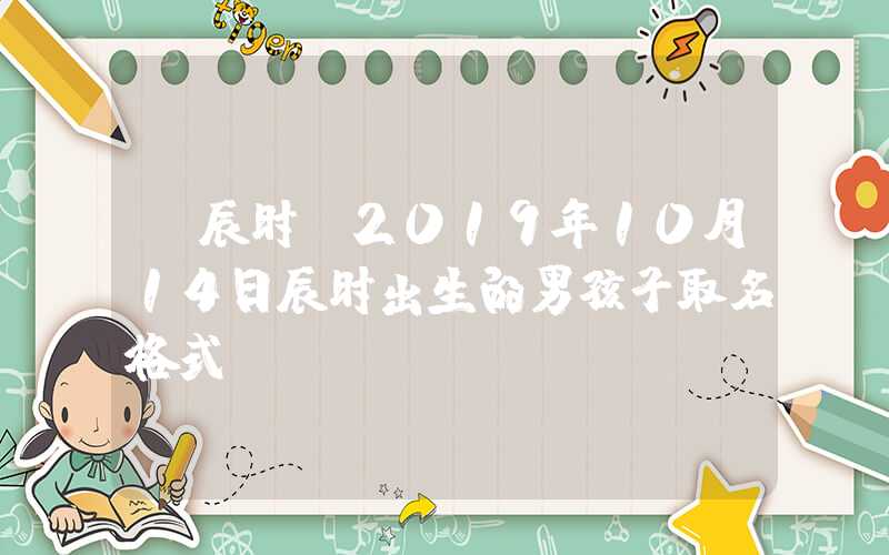 「辰时」2019年10月14日辰时出生的男孩子取名格式