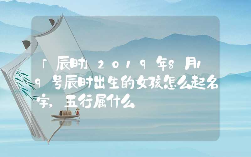 「辰时」2019年8月19号辰时出生的女孩怎么起名字，五行属什么