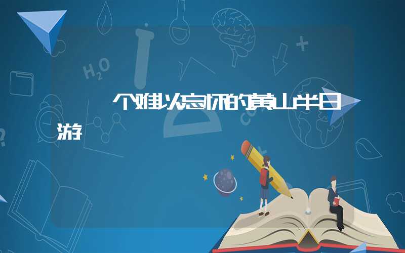 【一个难以忘怀的黄山半日游】