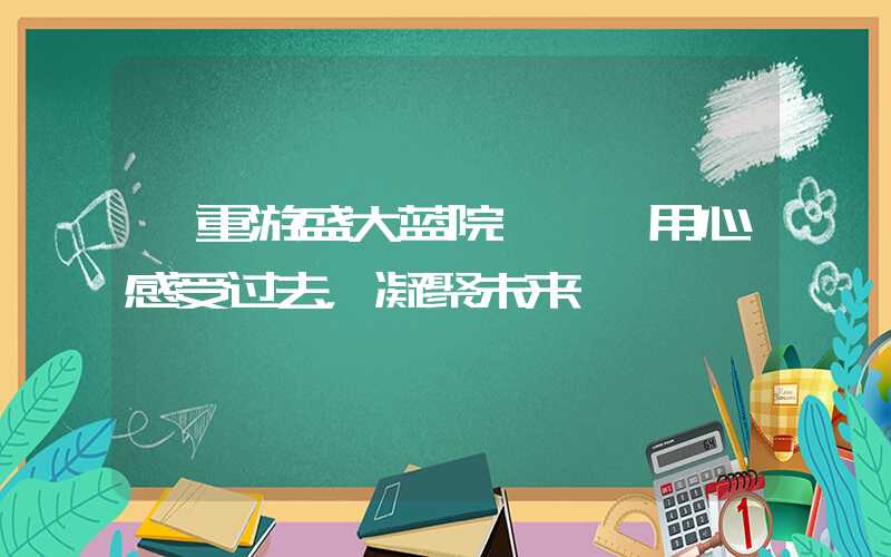 【重游盛大蓝院】——用心感受过去,凝聚未来