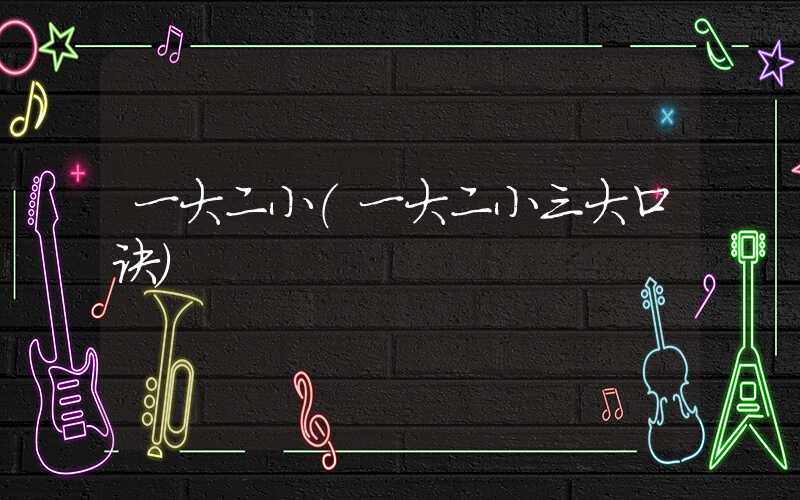一大二小（一大二小三大口诀）