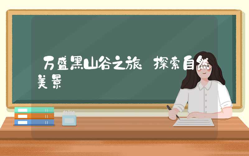万盛黑山谷之旅：探索自然美景