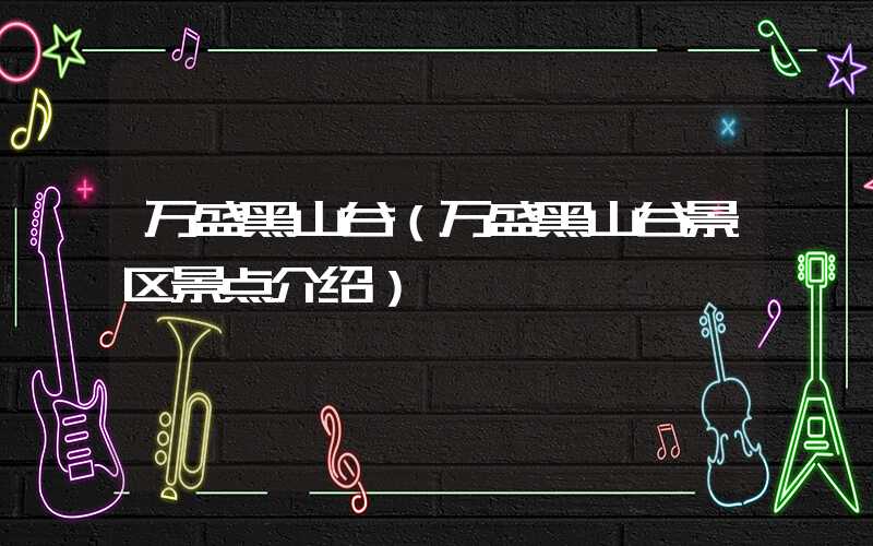 万盛黑山谷（万盛黑山谷景区景点介绍）