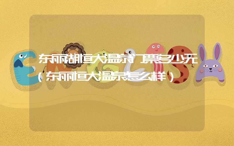东丽湖恒大温泉门票多少元（东丽恒大温泉怎么样）