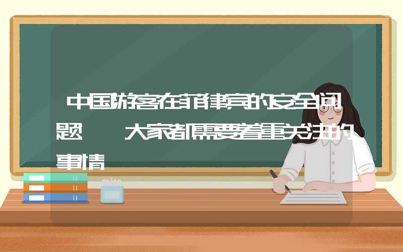 中国游客在菲律宾的安全问题: 大家都需要着重关注的事情