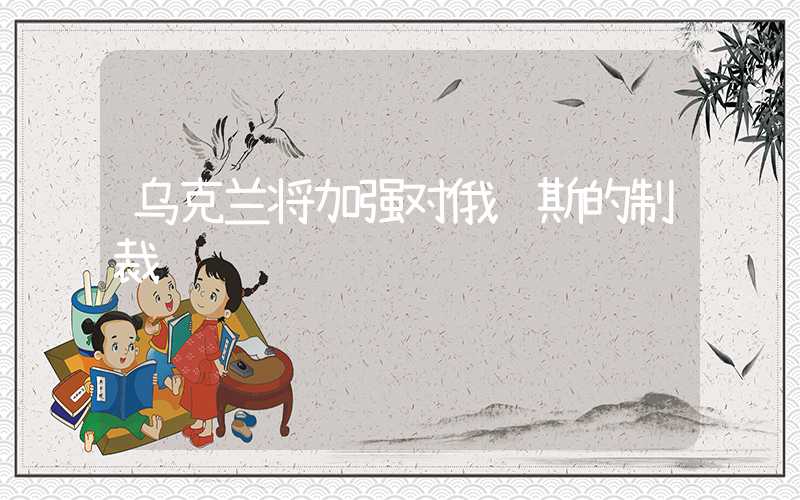 乌克兰将加强对俄罗斯的制裁