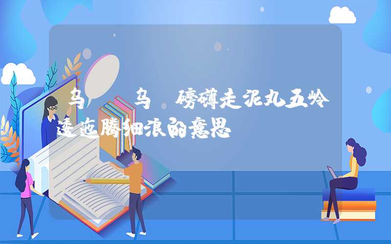 乌蒙（乌蒙磅礴走泥丸五岭逶迤腾细浪的意思）