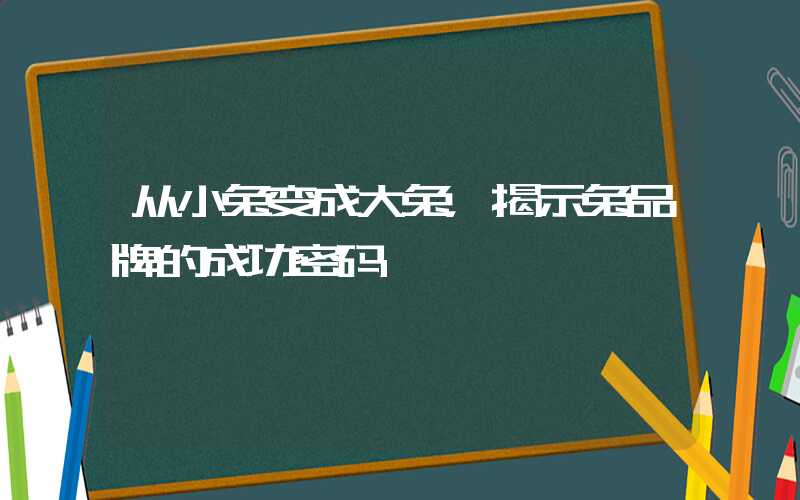 从小兔变成大兔，揭示兔品牌的成功密码