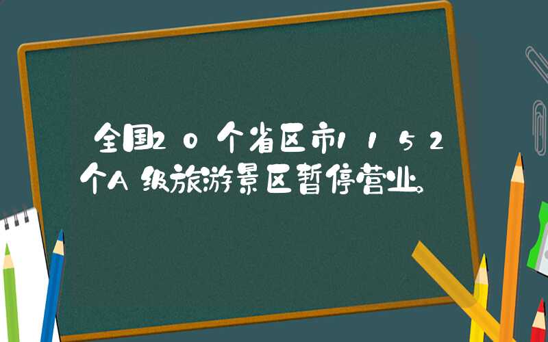 全国20个省区市1152个A级旅游景区暂停营业。