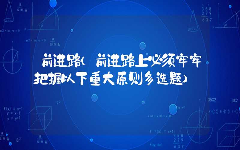 前进路（前进路上必须牢牢把握以下重大原则多选题）