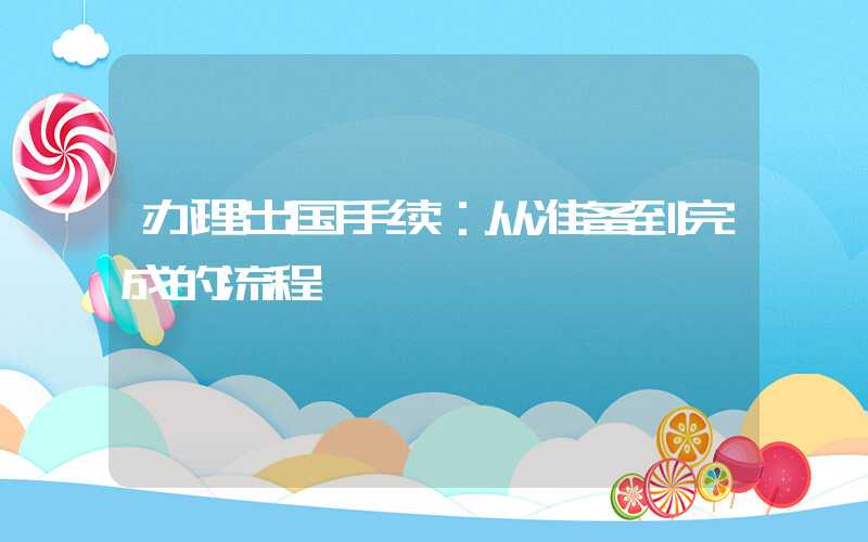 办理出国手续：从准备到完成的流程