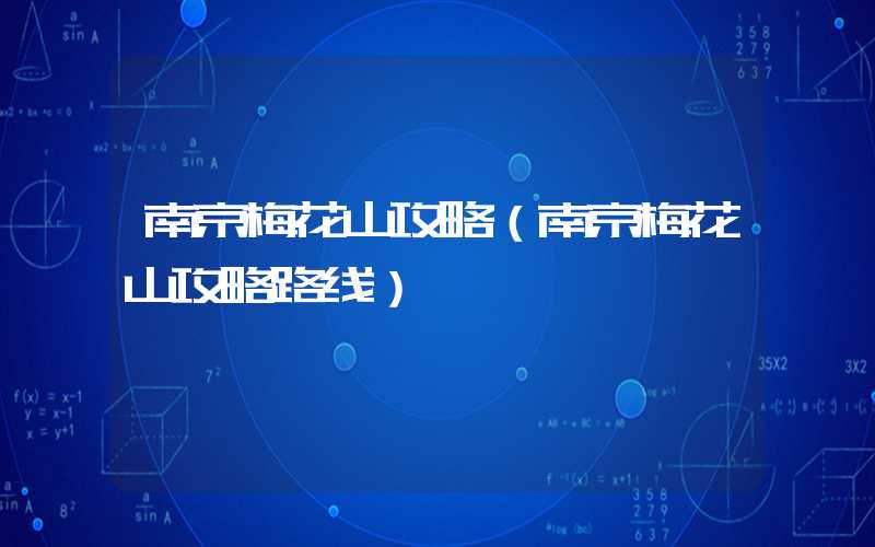 南京梅花山攻略（南京梅花山攻略路线）