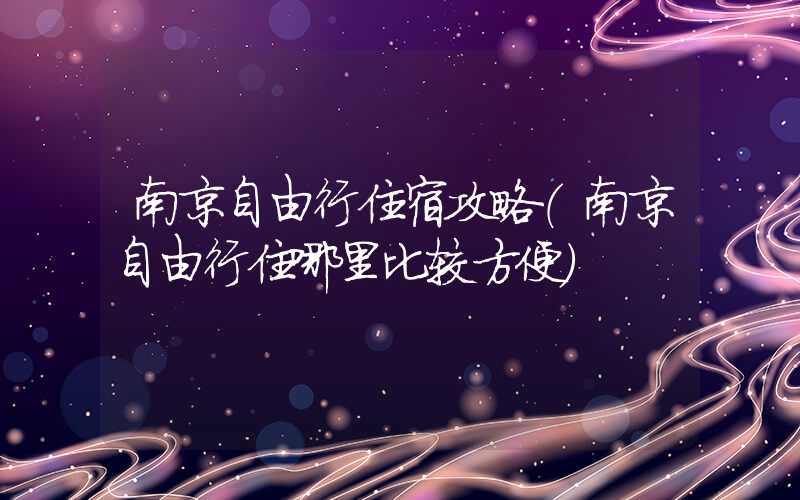 南京自由行住宿攻略（南京自由行住哪里比较方便）