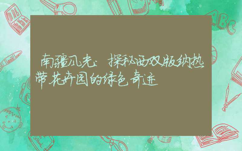 南疆风光：探秘西双版纳热带花卉园的绿色奇迹