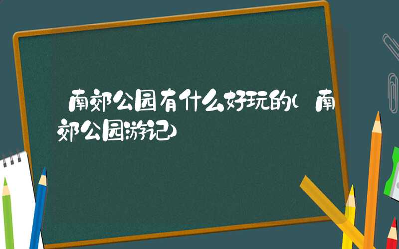 南郊公园有什么好玩的（南郊公园游记）