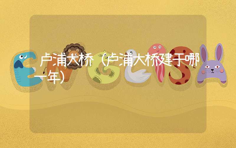卢浦大桥（卢浦大桥建于哪一年）