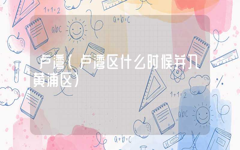 卢湾(卢湾区什么时候并入黄浦区)