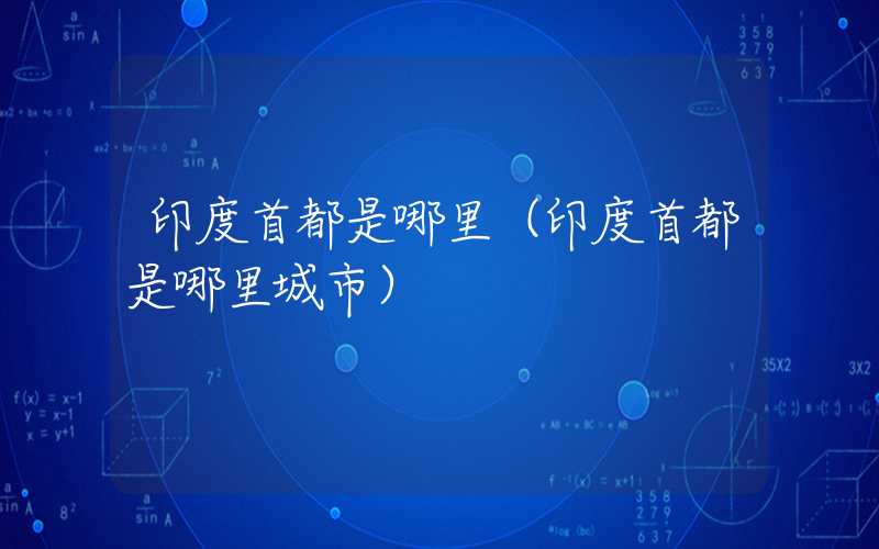 印度首都是哪里（印度首都是哪里城市）