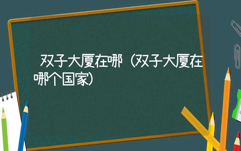 双子大厦在哪(双子大厦在哪个国家)