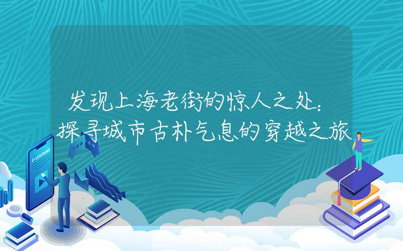 发现上海老街的惊人之处：探寻城市古朴气息的穿越之旅