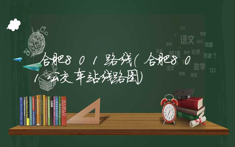 合肥801路线（合肥801公交车站线路图）