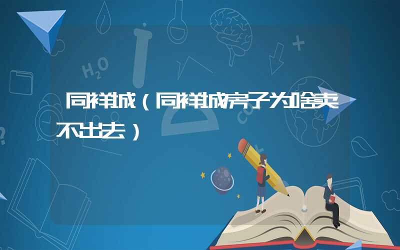 同祥城(同祥城房子为啥卖不出去)