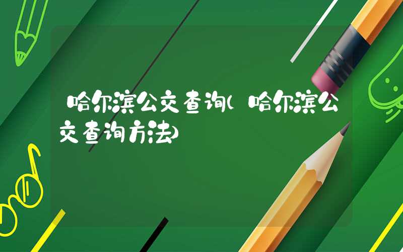 哈尔滨公交查询(哈尔滨公交查询方法)