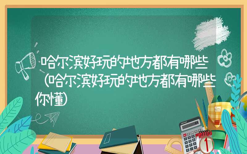 哈尔滨好玩的地方都有哪些(哈尔滨好玩的地方都有哪些你懂)