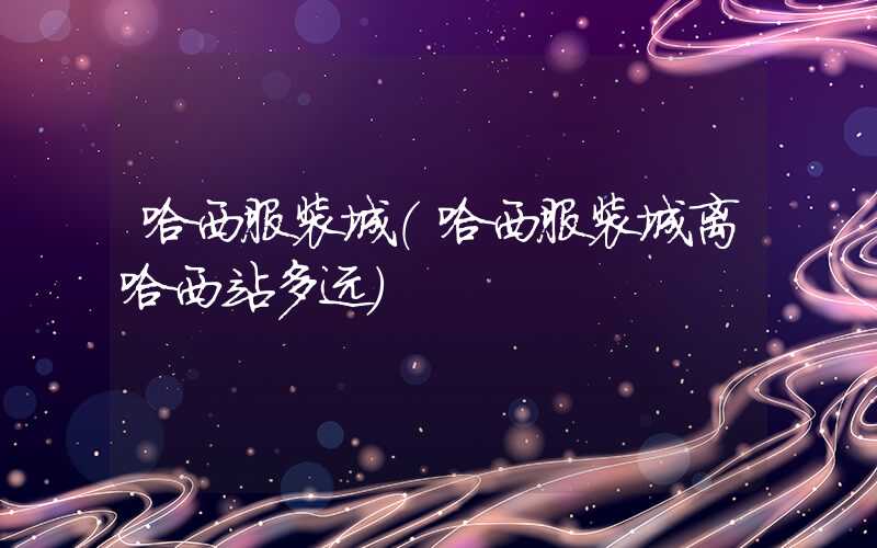 哈西服装城（哈西服装城离哈西站多远）