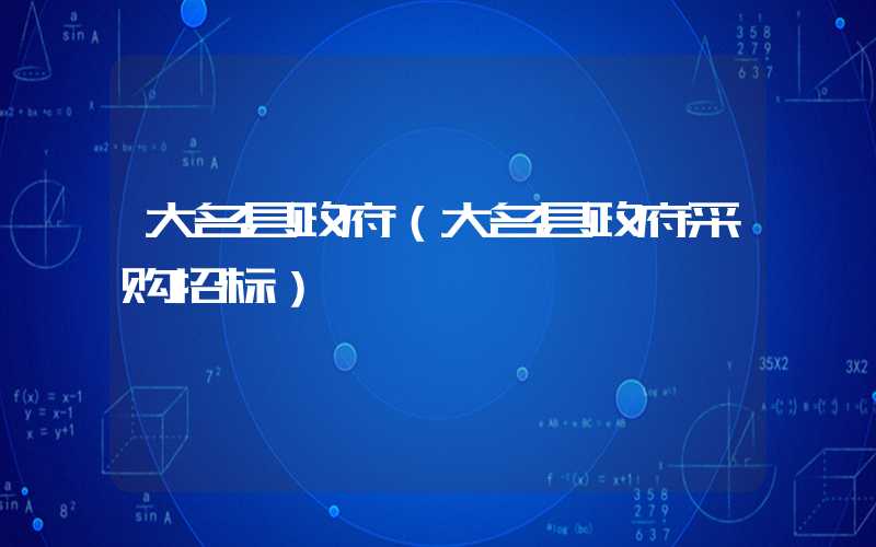 大名县政府（大名县政府采购招标）