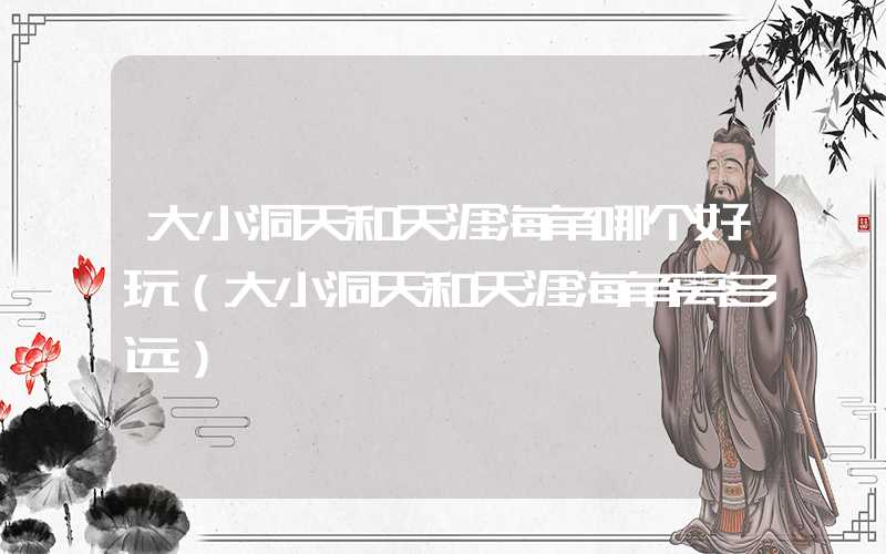 大小洞天和天涯海角哪个好玩（大小洞天和天涯海角离多远）