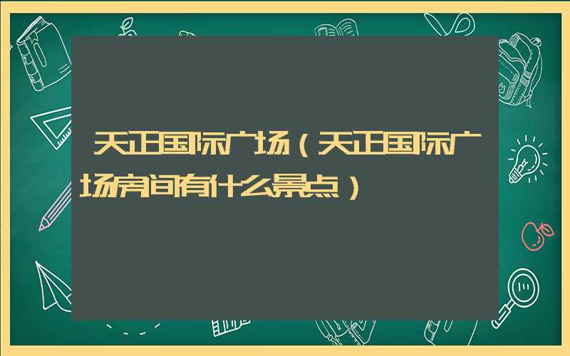 天正国际广场(天正国际广场房间有什么景点)