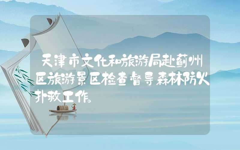 天津市文化和旅游局赴蓟州区旅游景区检查督导森林防火扑救工作。