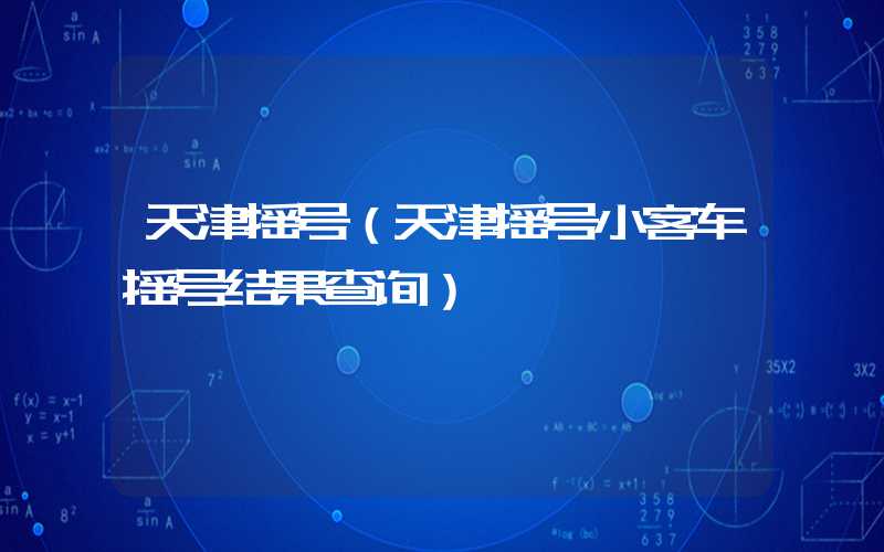 天津摇号(天津摇号小客车摇号结果查询)