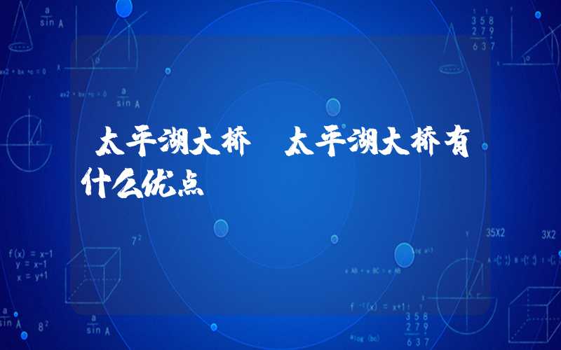 太平湖大桥（太平湖大桥有什么优点）