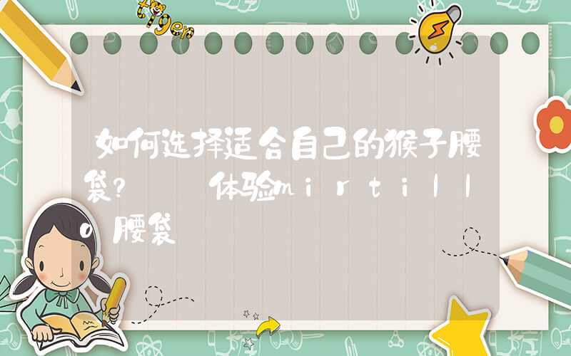 如何选择适合自己的猴子腰袋？——体验mirtillo腰袋