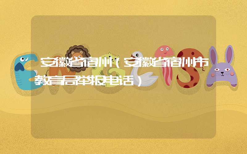 安徽省宿州（安徽省宿州市教育局举报电话）