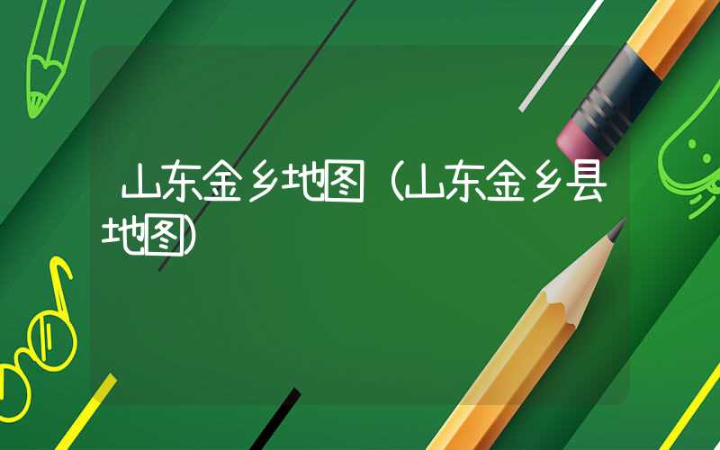 山东金乡地图（山东金乡县地图）