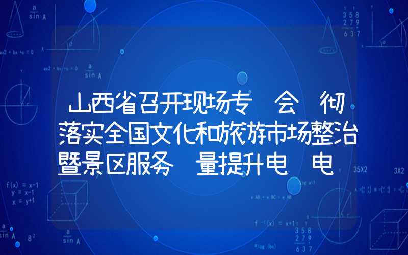 山西省召开现场专题会贯彻落实全国文化和旅游市场整治暨景区服务质量提升电视电话会议精神（）