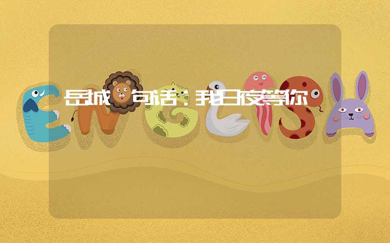 岳城一句话：我日夜等你