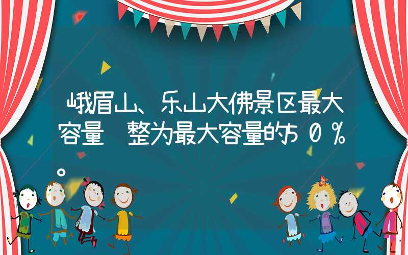峨眉山、乐山大佛景区最大容量调整为最大容量的50%。
