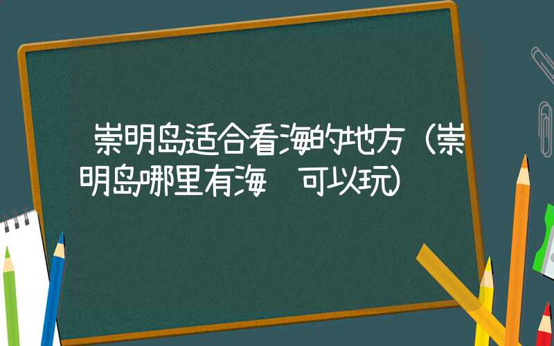 崇明岛适合看海的地方（崇明岛哪里有海边可以玩）