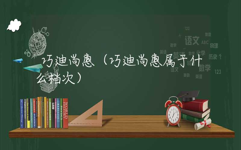 巧迪尚惠（巧迪尚惠属于什么档次）
