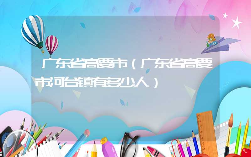 广东省高要市（广东省高要市河台镇有多少人）