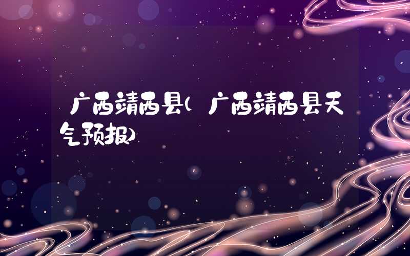 广西靖西县（广西靖西县天气预报）