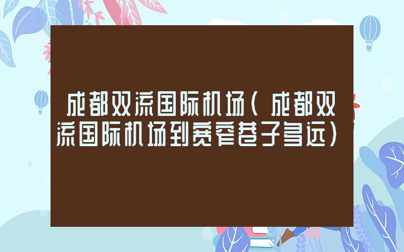 成都双流国际机场（成都双流国际机场到宽窄巷子多远）