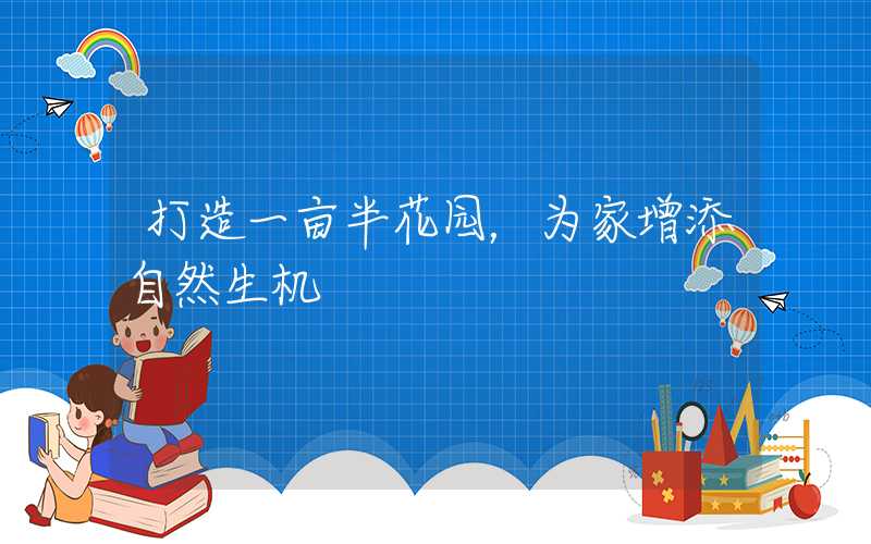 打造一亩半花园,为家增添自然生机