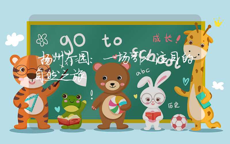 扬州个园：一场引人注目的自然之旅